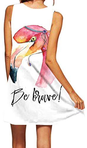 Ocean Plus Mujer Verano Flamenco Camisola Vestido De Playa Top Sin Mangas Trapecio O Corte En A Vestido Oeste (M (EU 36-38), Flamenco Bohemio)