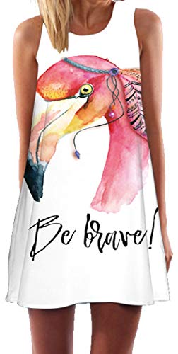 Ocean Plus Mujer Verano Flamenco Camisola Vestido De Playa Top Sin Mangas Trapecio O Corte En A Vestido Oeste (M (EU 36-38), Flamenco Bohemio)