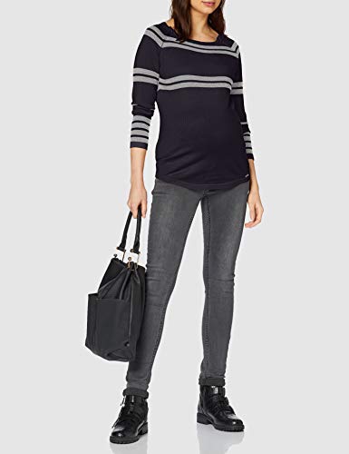 ohma! Jersey Jersey premamá, Mujer, Azul (Marino MA), 40 (Tamaño del Fabricante:M)