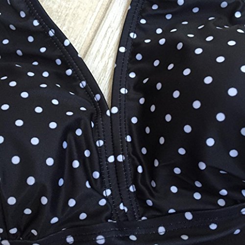 OHQ Traje De BañO para Mujeres Embarazadas Dividieron El Traje De BañO De La ImpresióN De La Onda Dos Sistemas Traje De BañO Bikinis Traje De BañO Ropa De Playa MáS TamañO (L, Negro)