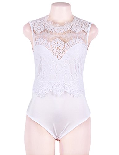 ohyeahlady Mujer Body Sexy Encaje para Fiesta de Talla Grande Lencería Bodysuit Mono Elegante