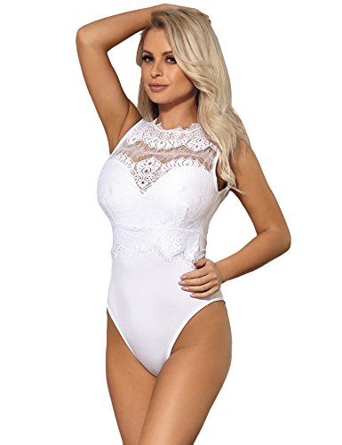 ohyeahlady Mujer Body Sexy Encaje para Fiesta de Talla Grande Lencería Bodysuit Mono Elegante