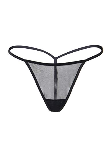 ohyeahlady Mujer Liguero Sexy Encaje de Imitación de Cuero Liga Transparente de Talla Grande con Tanga sin Medias