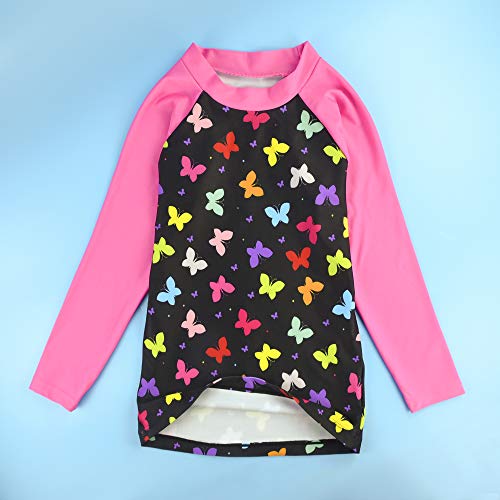 OioTuyi Traje de baño de 2 Piezas para niños, de Manga Larga, protección UV, protección contra erupciones y Surf, Trajes de baño para niñas de 2 a 10 años