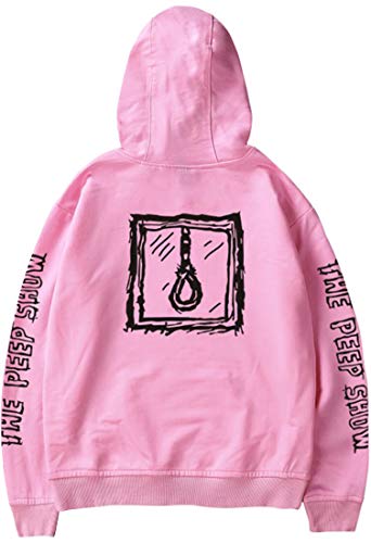 OLIPHEE Mujer Sudaderas con Capucha con Estampado de Cara Triste R.I.P Lil Peep Crybaby Fen-XL