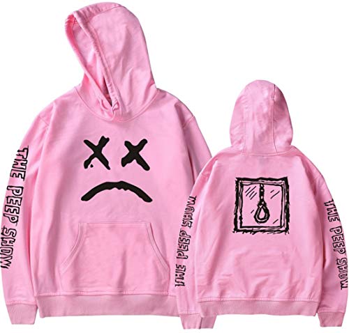 OLIPHEE Mujer Sudaderas con Capucha con Estampado de Cara Triste R.I.P Lil Peep Crybaby Fen-XL