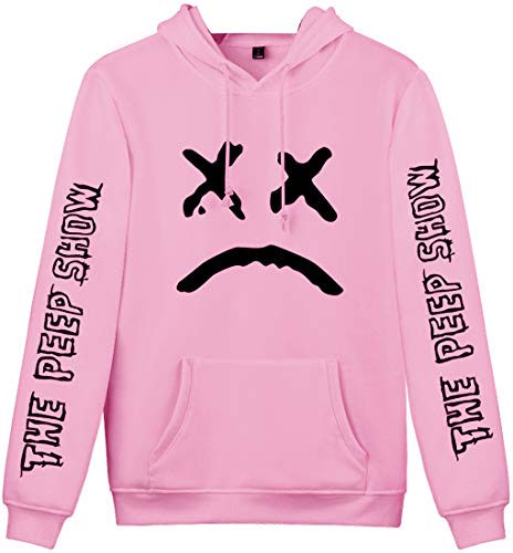 OLIPHEE Mujer Sudaderas con Capucha con Estampado de Cara Triste R.I.P Lil Peep Crybaby Fen-XL