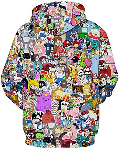 OLIPHEE Sudaderas con Capucha Estampado 3D Impresión de Anime Fantasia para Niños 46L-1