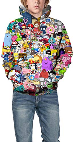 OLIPHEE Sudaderas con Capucha Estampado 3D Impresión de Anime Fantasia para Niños 46L-1