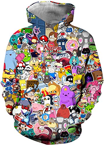 OLIPHEE Sudaderas con Capucha Estampado 3D Impresión de Anime Fantasia para Niños 46L-1