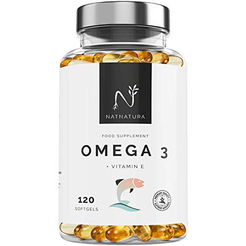 Omega 3+Vitamina E. Alta dosis de ácidos grasos Omega 3, 2000mg.Alta concentración de EPA–DHA.Efecto antiinflamatorio y antioxidante. Complemento alimenticio a base de aceite de pescado. 120 cápsulas.