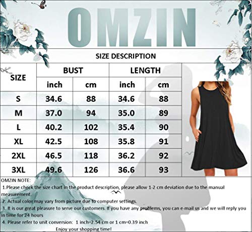 OMZIN Vestido de Mujer Cuello Redondo Vestido de Playa Sin Mangas Cuello Redondo con Estampado Floral Vestidos de Verano Vestido Informal Mini Vestido Vestido Suelto Tie-Dye Azul Marino XL