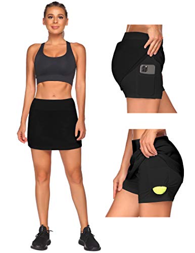 Onbay Falda corta de tenis para mujer con bolsillos Negro M