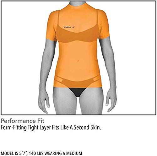 ONEILL WETSUITS O'Neill - Camiseta de Neopreno para Mujer con protección UV, Manga Corta, Cuello Redondo Negro Negro Talla:Large