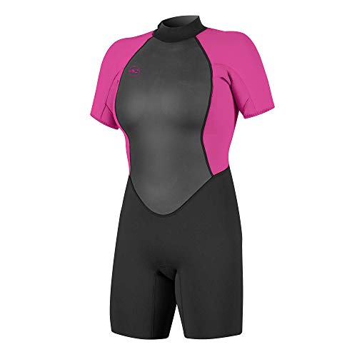 O'Neill Wetsuits Reactor II 2mm Back Zip Spring Wetsuit Traje húmedo, Mujer, Negro/Berry, 36