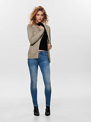 Only 15174274 Chaqueta Punto, Beige (Beige Detail: W. Melange), 38 (Talla del Fabricante: Small) para Mujer