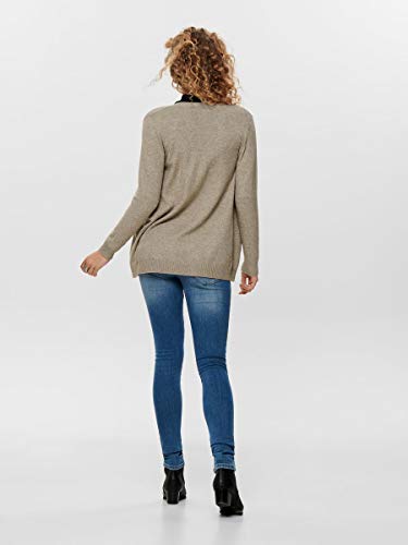 Only 15174274 Chaqueta Punto, Beige (Beige Detail: W. Melange), 44 (Talla del Fabricante: X-Large) para Mujer