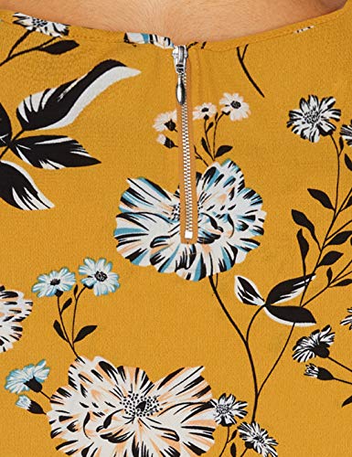 ONLY NOS Onlvic Ss Aop Top Noos Wvn, Blusa Mujer, Multicolor (Chai Tea Aop: Yellow Flower), 34 (Talla fabricante: 34)