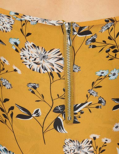 ONLY NOS Onlvic Ss Aop Top Noos Wvn, Blusa Mujer, Multicolor (Chai Tea Aop: Yellow Flower), 34 (Talla fabricante: 34)