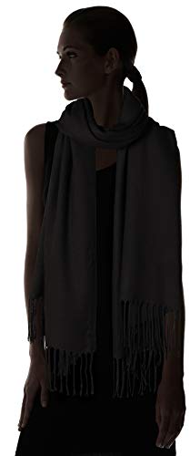 Only ONLANNALI Weaved Scarf CC Bufanda, negro, Talla única para Mujer