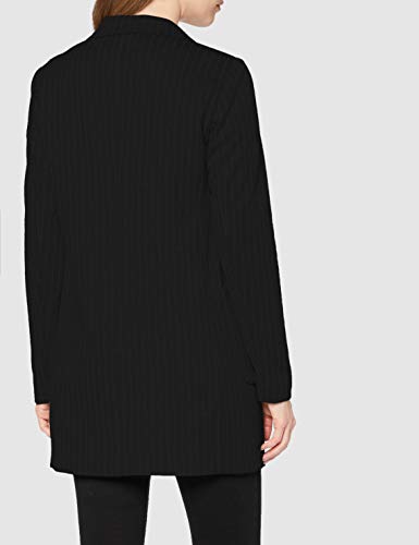 Only ONLBAKER-Aubree L/S Stripe Coatigan PNT Abrigo, Negro (Black Black), Large (Talla del fabricante: 40) para Mujer