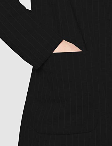 Only ONLBAKER-Aubree L/S Stripe Coatigan PNT Abrigo, Negro (Black Black), Large (Talla del fabricante: 40) para Mujer
