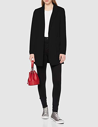 Only ONLBAKER-Aubree L/S Stripe Coatigan PNT Abrigo, Negro (Black Black), Large (Talla del fabricante: 40) para Mujer