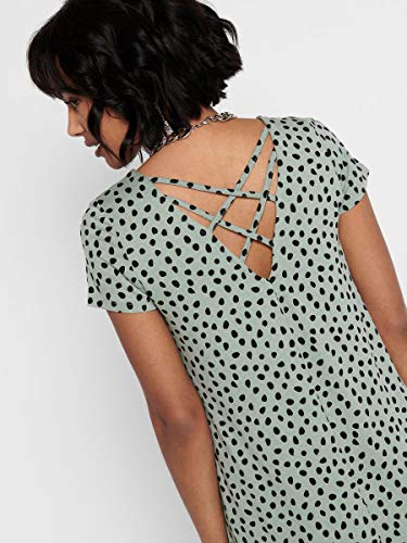 Only Onlbera Back Lace Up S/s Dress Jrs Noos Vestido Casual, Chinois Green, XS para Mujer