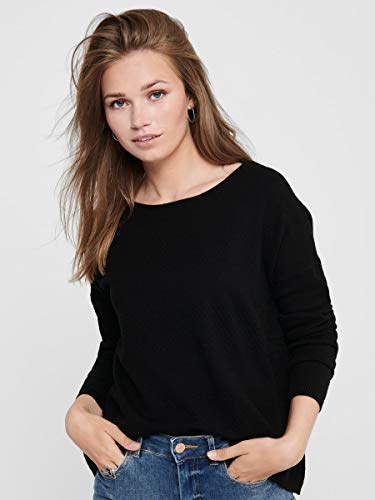 Only ONLBRENDA L/S Pullover KNT Noos suéter, Negro (Black Black), Medium para Mujer