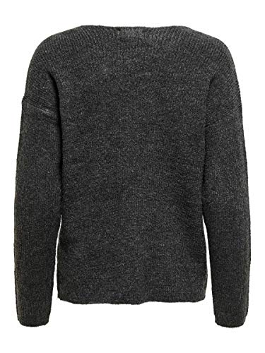 Only ONLCAMILLA V-Neck L/S Pullover KNT Noos Suter Pulver, Gris Oscuro, L para Mujer