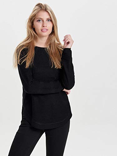 ONLY Onlcaviar L/s Pullover Knt Noos, Suéter para Mujer, Negro (Black Black), 36 (Talla del fabricante: Small)