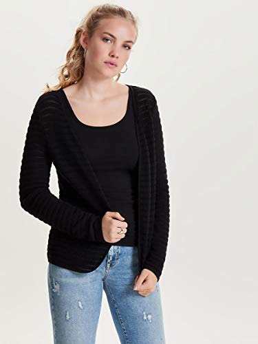 ONLY Onlcrystal Ls Cardigan Noos, Chaqueta para Mujer, Negro (Black), 42 (Talla del Fabricante: Large)