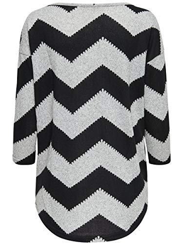 Only onlELCOS 4/5 AOP Top JRS Noos Camisa Manga Larga, Multicolor (Light Grey Melange AOP:w. Black Zigzag), 40 (Talla del Fabricante: Large) para Mujer