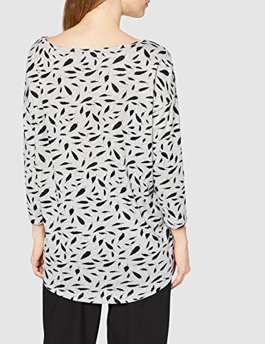 Only ONLELCOS 4/5 AOP Top JRS Noos suéter, Gris (Light Grey Melange AOP:W. Black Feathers), 42 (Talla del Fabricante: X-Large) para Mujer