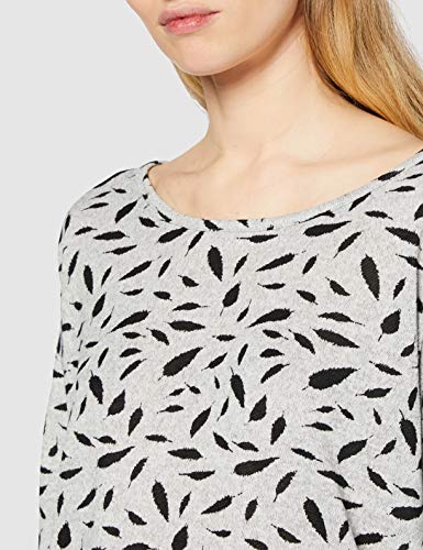 Only ONLELCOS 4/5 AOP Top JRS Noos suéter, Gris (Light Grey Melange AOP:W. Black Feathers), 42 (Talla del Fabricante: X-Large) para Mujer