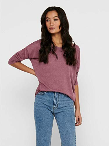 Only onlELCOS 4/5 Solid Top JRS Noos Camisa Manga Larga, Rosa (Mesa Rose Detail:Melange), 38 (Talla del Fabricante: Medium) para Mujer