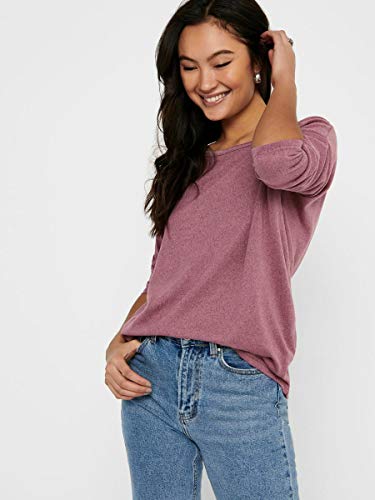 Only onlELCOS 4/5 Solid Top JRS Noos Camisa Manga Larga, Rosa (Mesa Rose Detail:Melange), 38 (Talla del Fabricante: Medium) para Mujer
