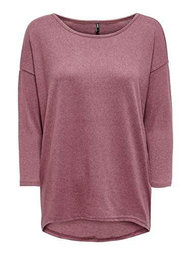 Only onlELCOS 4/5 Solid Top JRS Noos Camisa Manga Larga, Rosa (Mesa Rose Detail:Melange), 38 (Talla del Fabricante: Medium) para Mujer
