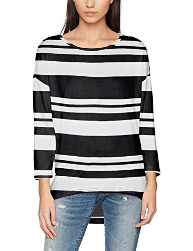 Only onlELCOS 4/5 Top JRS Noos suéter, Multicolor (Black AOP: Thin/Thick Stripes), 42 (Talla del Fabricante: Large) para Mujer