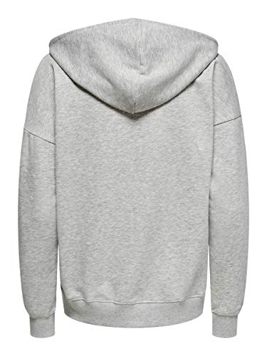 Only ONLFEEL Life L/S Hood SWT Noos Sudadera con Capucha, Gris Claro, Medium para Mujer