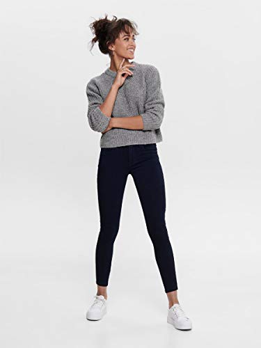 Only Onlfiona L/s Pullover Knt Noos suéter, Gris (Medium Grey Melange Detail: W.Black Melange), 38 (Talla del Fabricante: Small) para Mujer