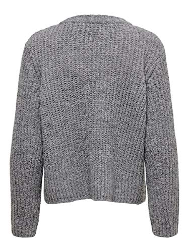 Only Onlfiona L/s Pullover Knt Noos suéter, Gris (Medium Grey Melange Detail: W.Black Melange), 38 (Talla del Fabricante: Small) para Mujer