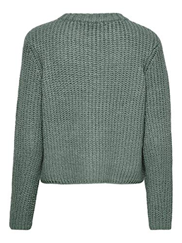 Only Onlfiona L/s Pullover Knt Noos suéter, Verde (Balsam Green White Melange), 38 (Talla del Fabricante: Small) para Mujer