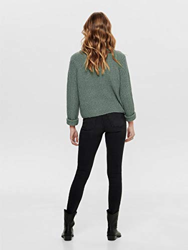 Only Onlfiona L/s Pullover Knt Noos suéter, Verde (Balsam Green White Melange), 38 (Talla del Fabricante: Small) para Mujer