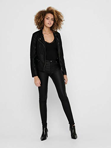 Only onlFREYA Faux Leather Biker OTW Noos Chaqueta, Negro (Black), 42 para Mujer