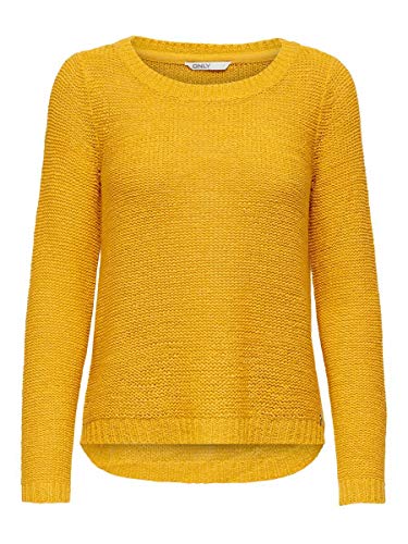 Only ONLGEENA XO L/S Pullover KNT Noos suéter, Amarillo (Golden Yellow Golden Yellow), Medium para Mujer