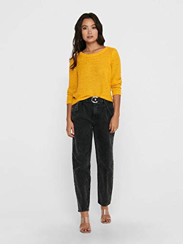 Only ONLGEENA XO L/S Pullover KNT Noos suéter, Amarillo (Golden Yellow Golden Yellow), X-Small para Mujer
