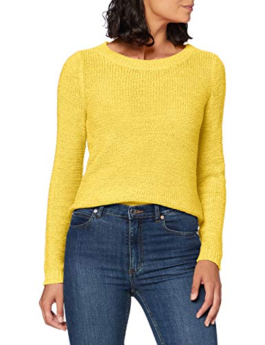 Only onlGEENA XO L/S Pullover KNT Noos suéter, Amarillo (Solar Power Solar Power), 44 (Talla del Fabricante: X-Large) para Mujer