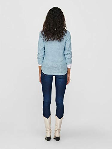 Only onlGEENA XO L/S PULLOVER KNT NOOS, Suéter para Mujer, Azul (Cashmere Blue), L