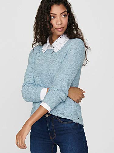 Only onlGEENA XO L/S PULLOVER KNT NOOS, Suéter para Mujer, Azul (Cashmere Blue), M